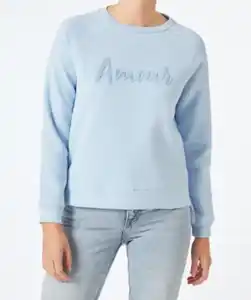 Sweatshirt mit Applikation, hellblau