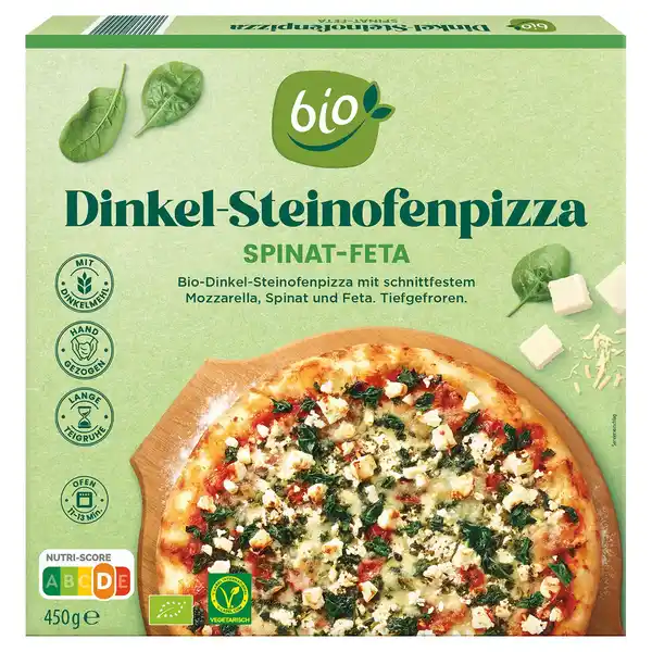 Bild 1 von GUT BIO Bio-Dinkelpizza, Spinat-Feta