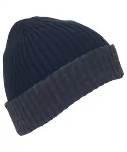 Zweifarbige Beanie, schwarz/grau