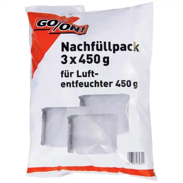 Bild 1 von GO/ON! Nachfüllpaket für Luftentfeuchter, für Räume bis 16 m², 0,7 l, Calciumchlorid-Granulat