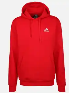 Herren Hoodie unifarben Rot