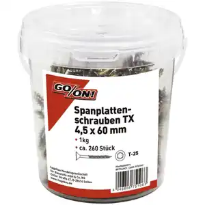 GO/ON! Torx-Spanplattenschraube, ØxL: 4,5 x 60 mm, Stahl