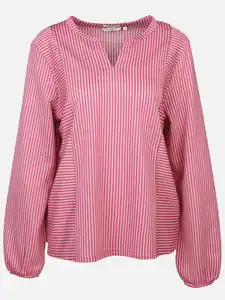 Damen Blusenshirt im Streifenlook Pink