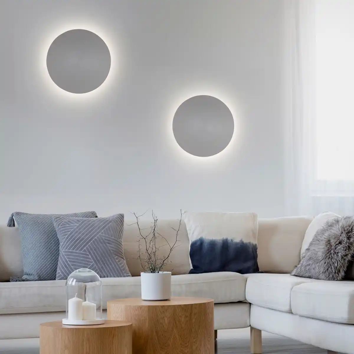 Bild 3 von LED Wandleuchte AKKU PUNTUA, Akkubetrieb, Klettverschluss, Grau