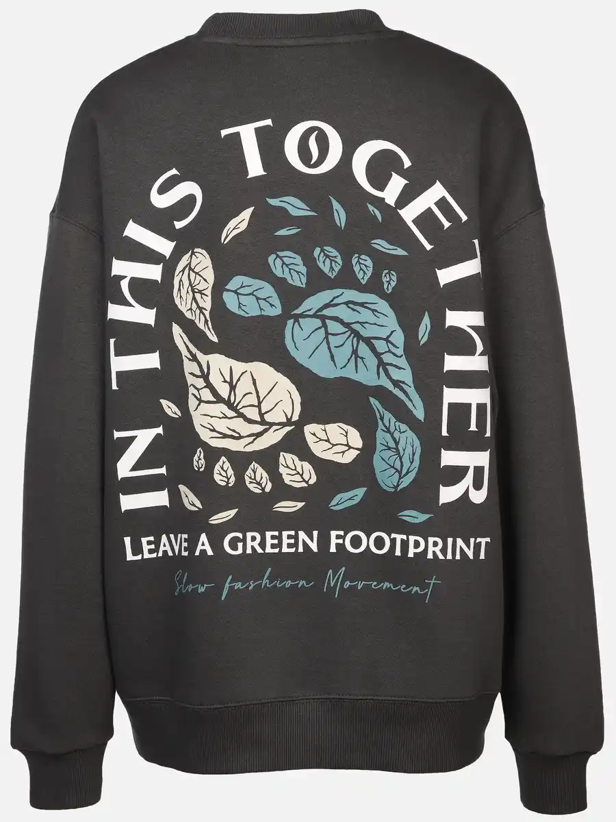 Bild 2 von Damen Sweatshirt mit Print Grau