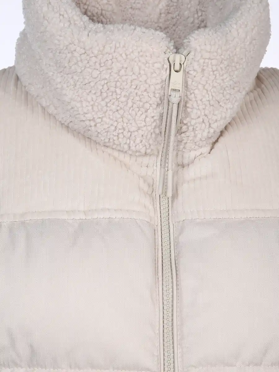 Bild 3 von Damen Steppweste aus Materialmix Beige