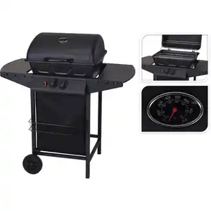 Vaggan BBQ Gasgrill mit 2 Brennern schwarz