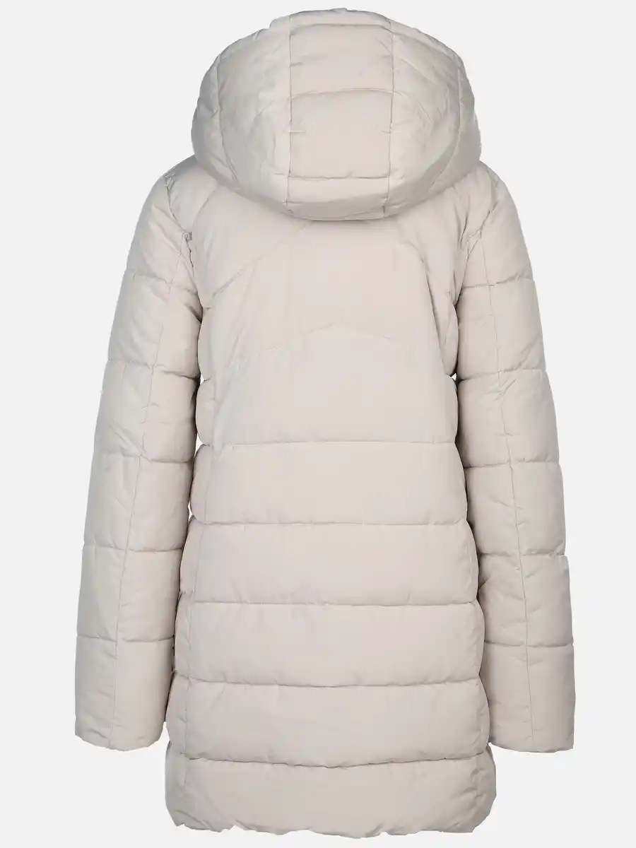 Bild 2 von Damen Steppmantel mit abnehmbarer Kapuze Beige
