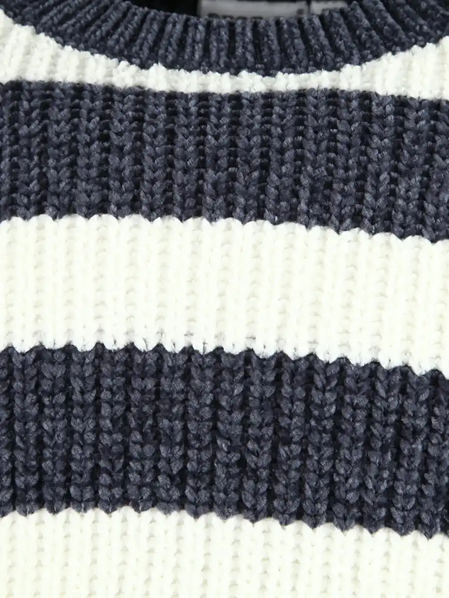 Bild 3 von Mädchen Chenille Pullover mit Streifen Grau