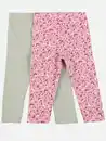 Bild 2 von Baby Mädchen Leggings im 2er Pack Rosa