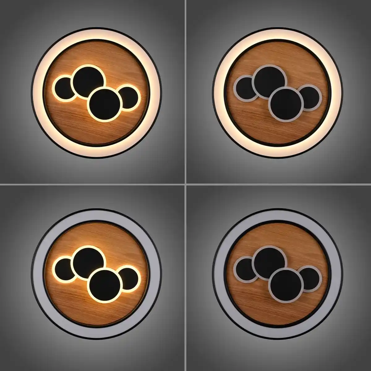 Bild 3 von LED Deckenleuchte ELIZA, Serienschalter, 3000 Kelvin, rund, Holz-natur