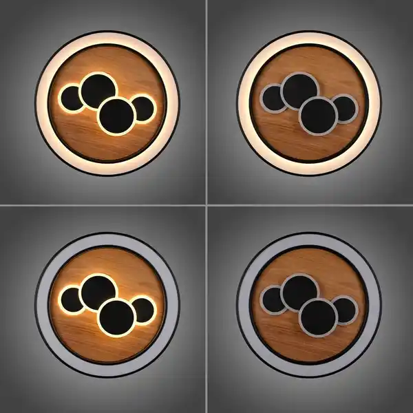 Bild 3 von LED Deckenleuchte ELIZA, Serienschalter, 3000 Kelvin, rund, Holz-natur