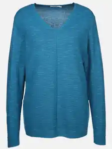 Damen Pullover in Ottoman Ripp Blau