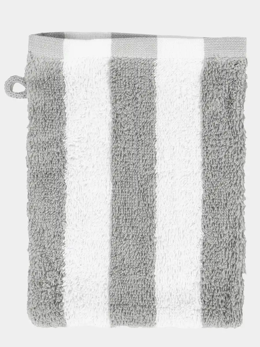 Bild 2 von Waschhandschuh gestreift, 15x21cm Grau