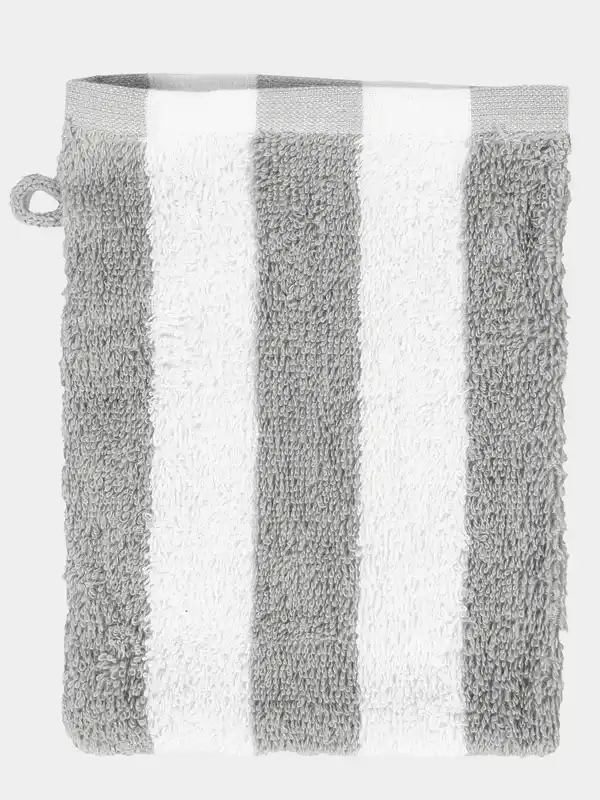 Bild 2 von Waschhandschuh gestreift, 15x21cm Grau