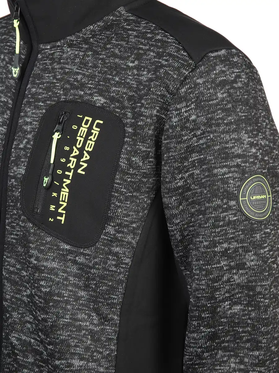 Bild 4 von Herren Strickfleecejacke Schwarz