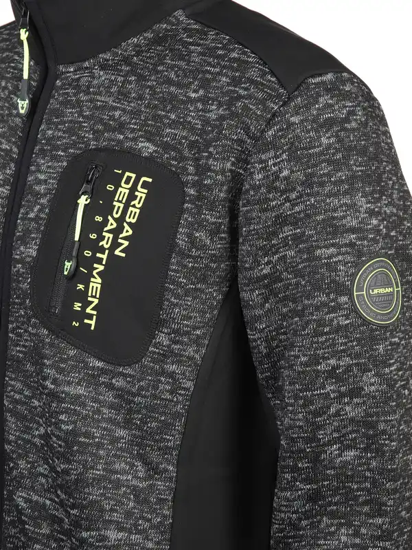 Bild 4 von Herren Strickfleecejacke Schwarz