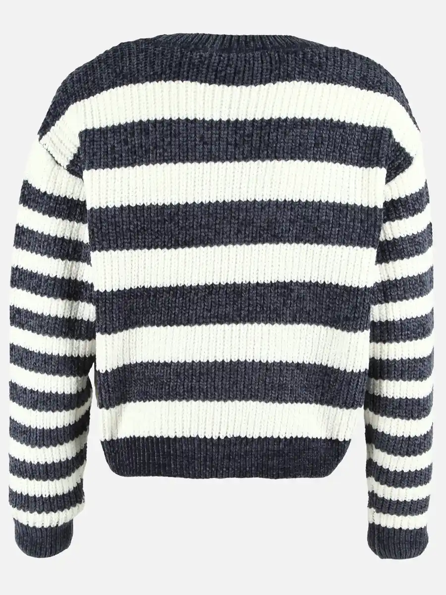 Bild 2 von Mädchen Chenille Pullover mit Streifen Grau