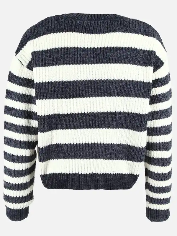 Bild 2 von Mädchen Chenille Pullover mit Streifen Grau