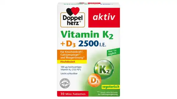 Bild 1 von Doppelherz Vitamin K2 + D3 2500 I.E.