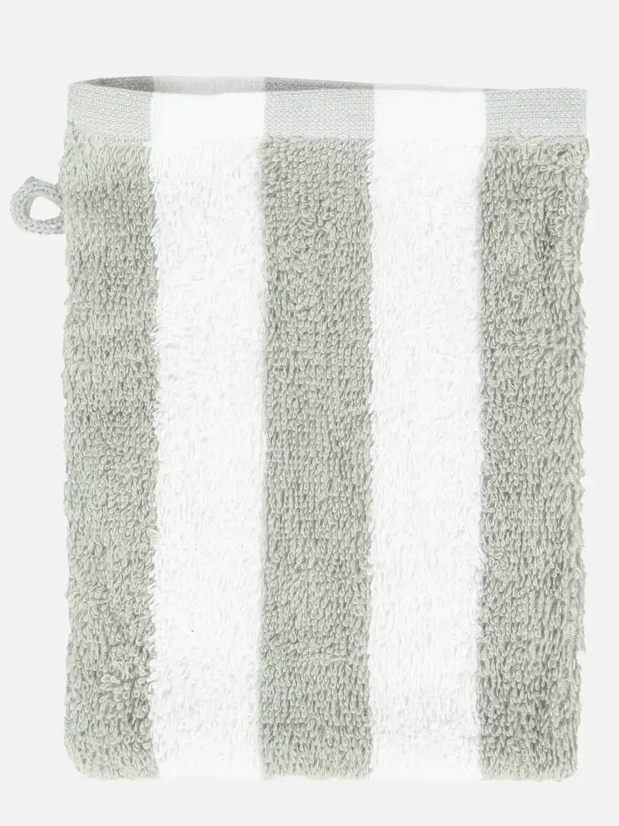 Bild 2 von Waschhandschuh gestreift, 15x21cm Grün
