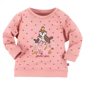 Baby Sweatshirt mit Alloverprint und Stickerei-Applikation Rosa