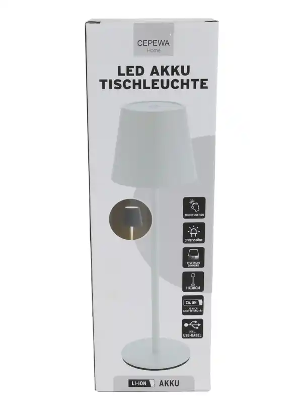 Bild 3 von LED Tischleuchte ca.38cm dimmbar Weiß