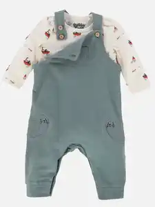 Baby Jungen Strampler mit Longsleeve Türkis