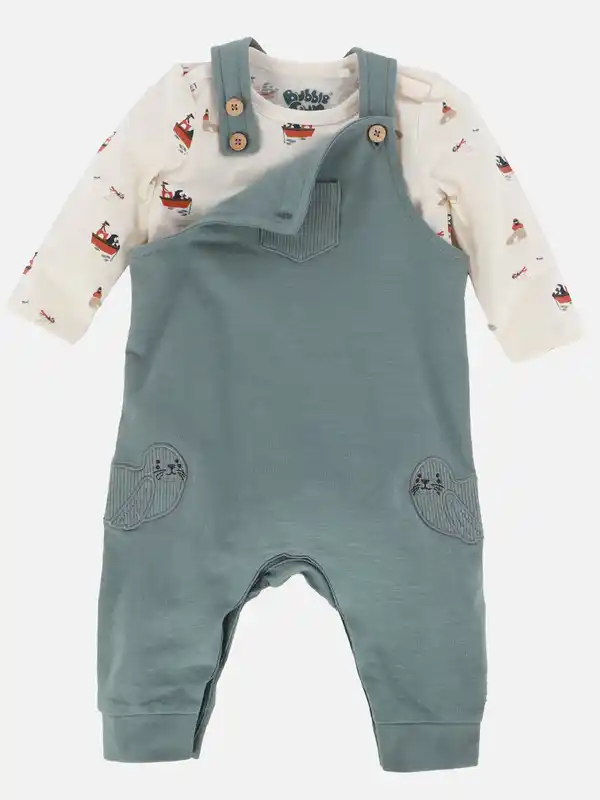 Bild 1 von Baby Jungen Strampler mit Longsleeve Türkis