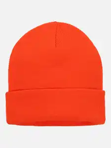 Herren Strickmütze unifarben Orange