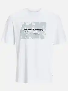 Jack&Jones JCOAERO FRONT PRINT T Shirt Weiß