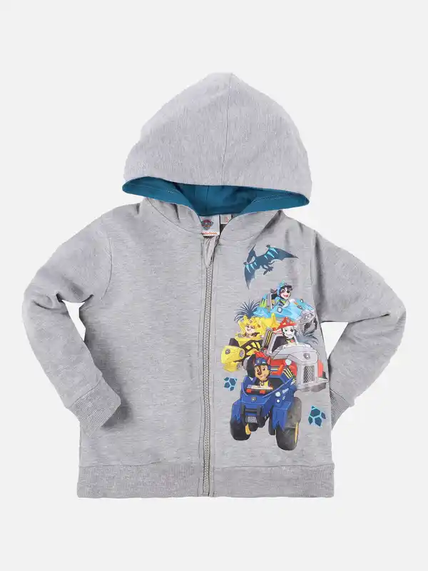 Bild 1 von Kinder Sweatjacke mit Print und Kapuze Grau