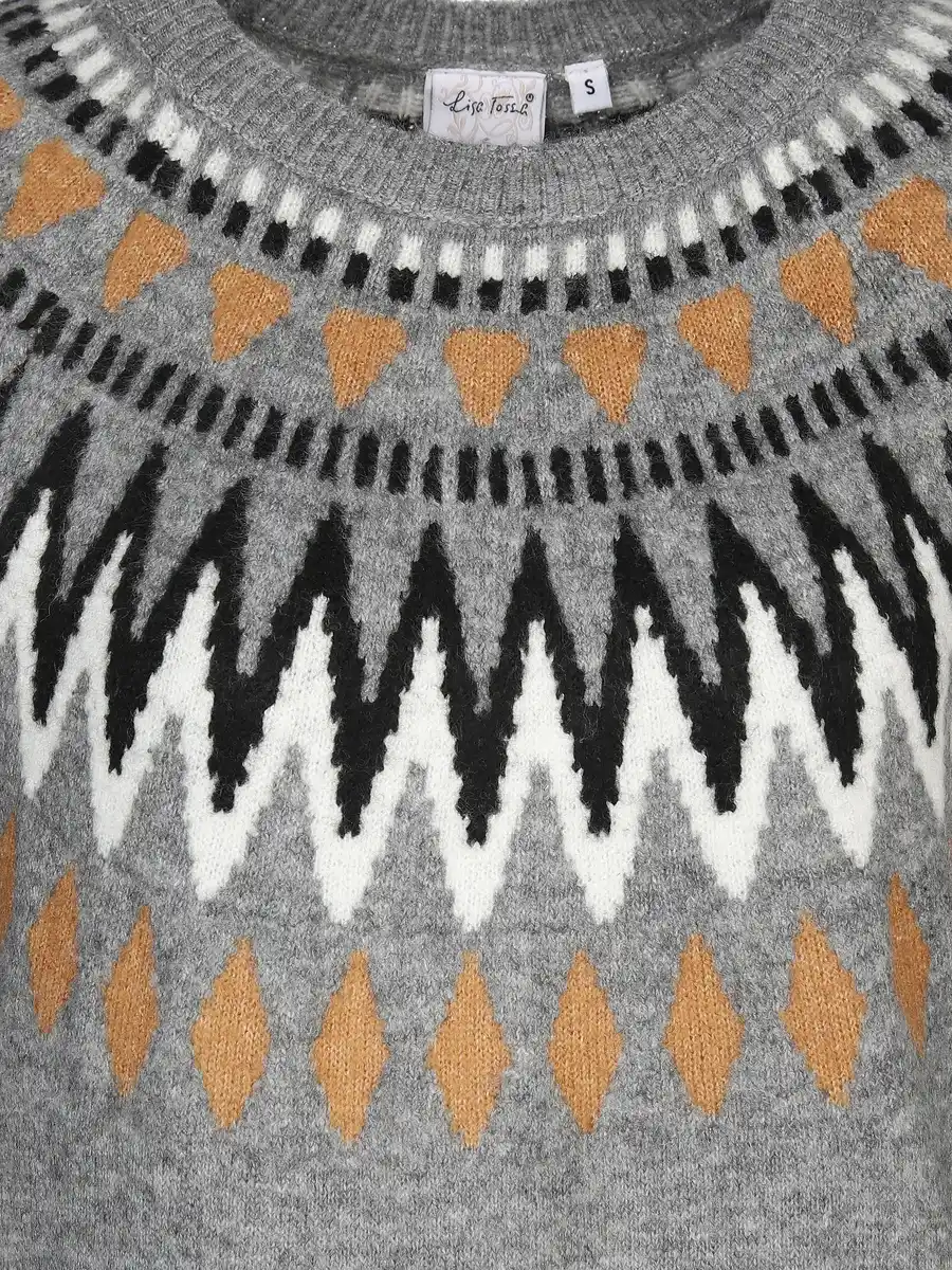 Bild 3 von Damen Strickkleid mit Norwegermuster Silber