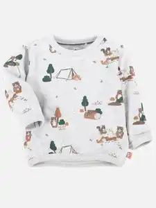 Baby Jungen Sweatshirt mit Alloverprint Grau