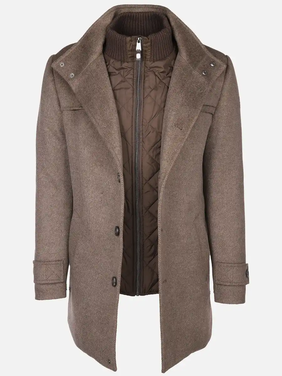 Bild 3 von Herren Wollmantel im 2in1 Look Braun