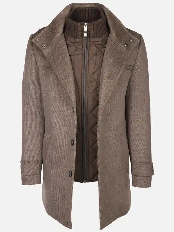 Bild 3 von Herren Wollmantel im 2in1 Look Braun