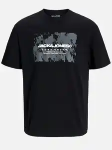 Jack&Jones JCOAERO FRONT PRINT T Shirt Schwarz