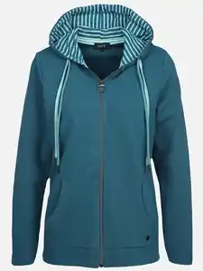 Damen Sweatshirtjacke mit Kapuze Türkis