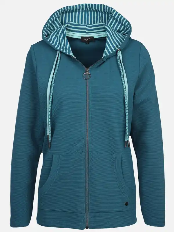 Bild 1 von Damen Sweatshirtjacke mit Kapuze Türkis