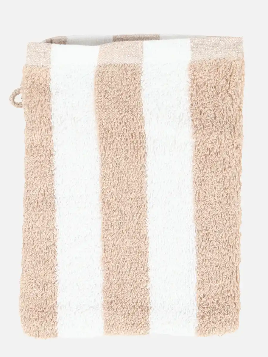 Bild 2 von Waschhandschuh gestreift, 15x21cm Weiß