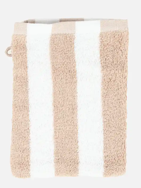 Bild 2 von Waschhandschuh gestreift, 15x21cm Weiß