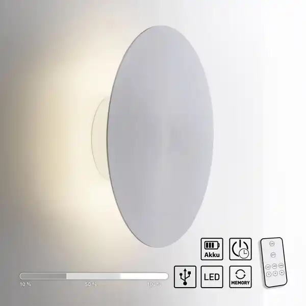 Bild 1 von LED Wandleuchte AKKU PUNTUA, Akkubetrieb, Klettverschluss, Aluminium