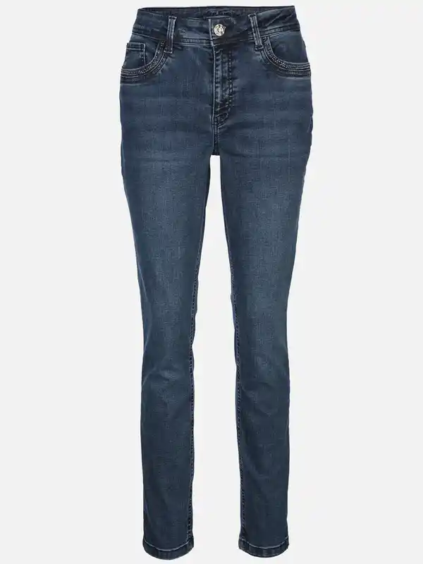 Bild 1 von Damen Jeans Slim Fit "Hanna" mit Ziersteinchen Blau