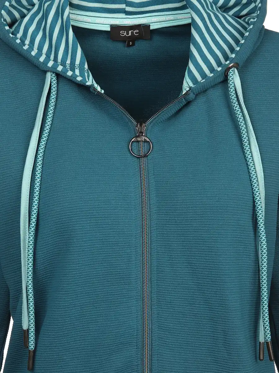 Bild 3 von Damen Sweatshirtjacke mit Kapuze Türkis
