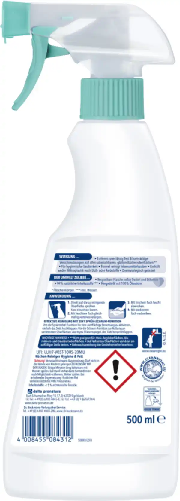 Bild 2 von Dr. Beckmann Küchen-Reiniger Hygiene & Fett, 500 ml