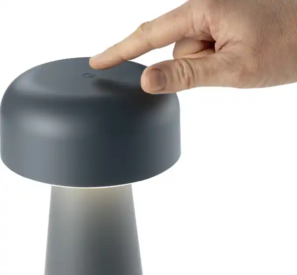 Bild 2 von IDEENWELT Akku Tischleuchte Pilzform, graublau