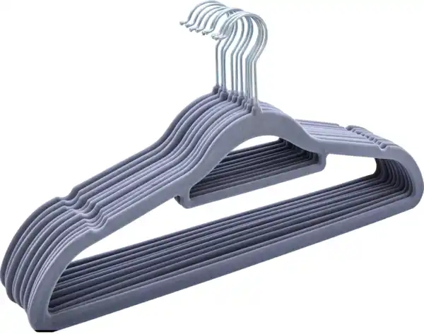 Bild 2 von IDEENWELT Beflockte Kleiderbügel, 10er-Set, Blau