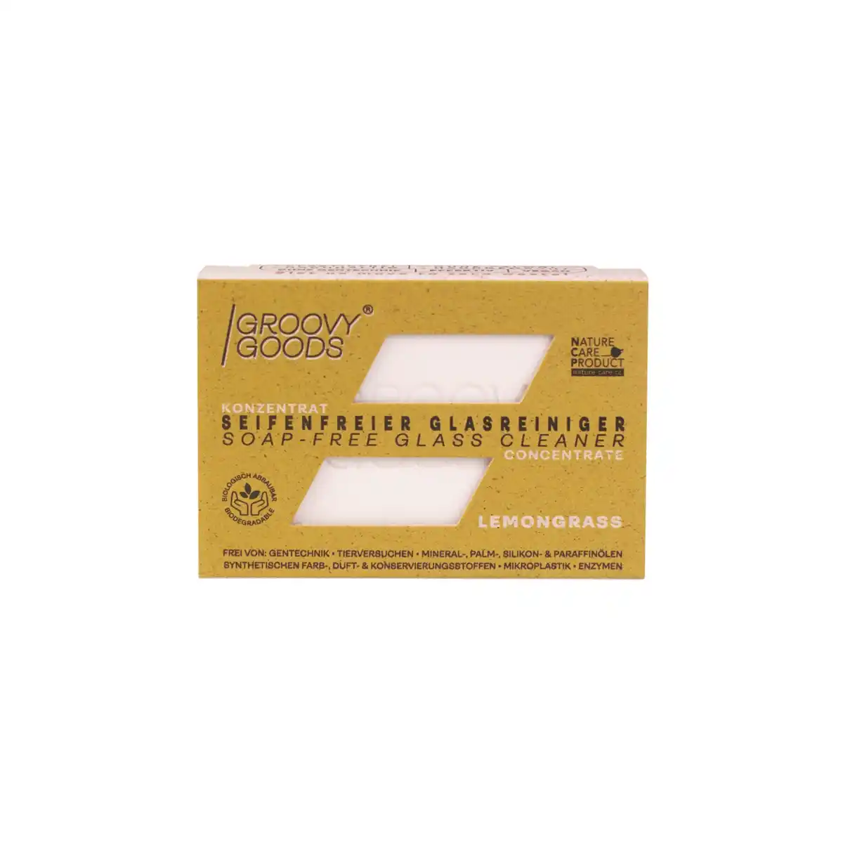Bild 1 von Groovy Goods Seifenfreier, fester Glasreiniger, Bio-Lemongrass, 60 g