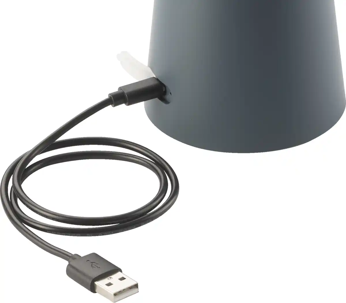 Bild 4 von IDEENWELT Akku Tischleuchte Pilzform, graublau