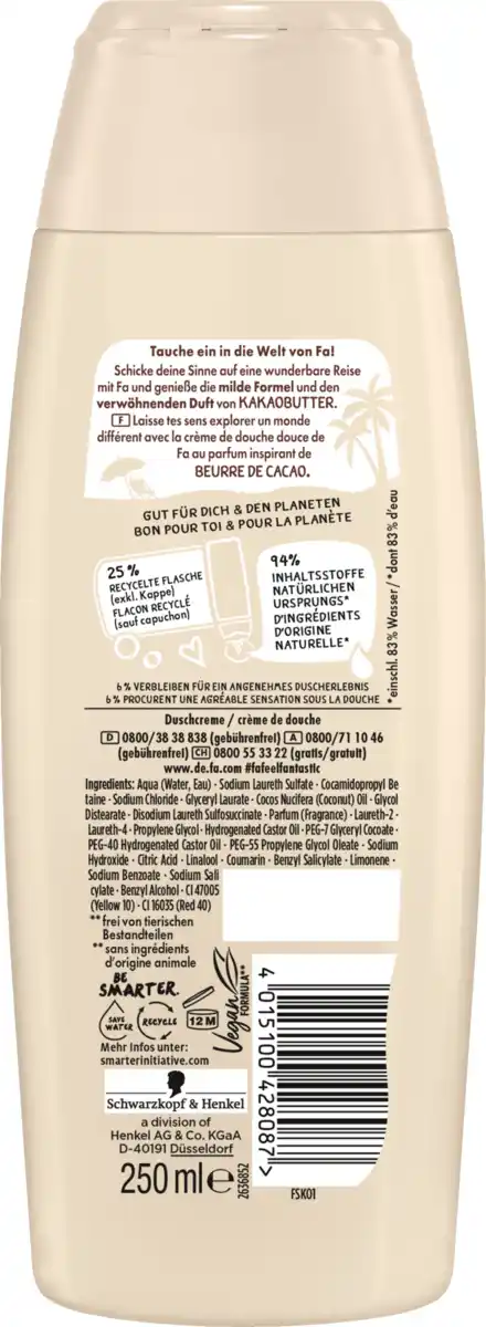 Bild 2 von Fa Pflegende Duschcreme Cream & Oil Cacao, 250 ml